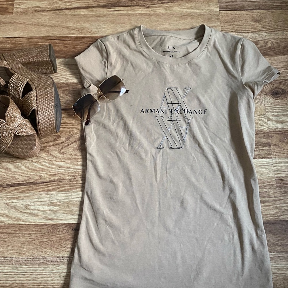 Armani Exchange Tan Polo T-Shirt Short Sleeve